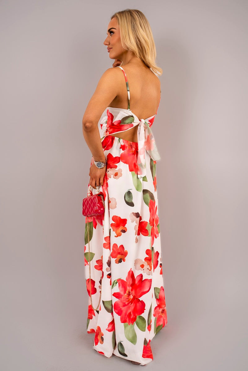 Shop V-Neck Spaghetti Strap Maxi Dress with Floral Print