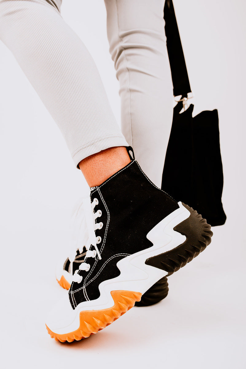Elevate Your Casual Style with Kayla Chunky Platform Round Toe Lace Up Trainers