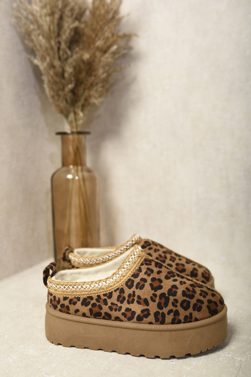 Detail Low Ankle Platform Kids Slipper Boots-Aztec