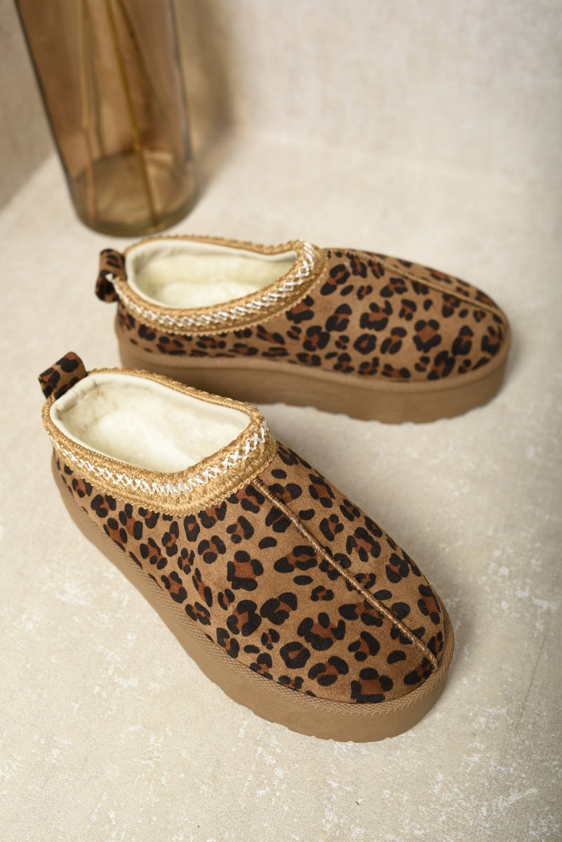 Detail Low Ankle Platform Kids Slipper Boots-Aztec