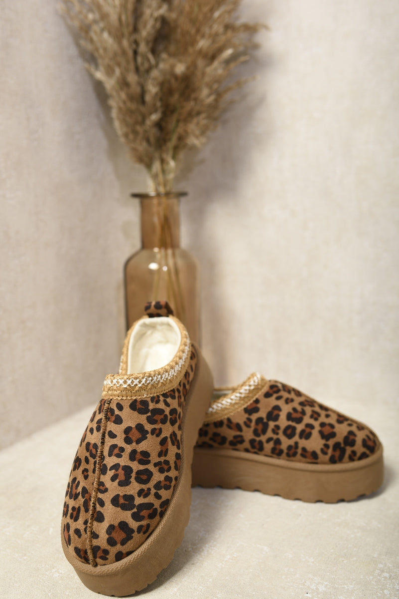 Detail Low Ankle Platform Kids Slipper Boots-Aztec