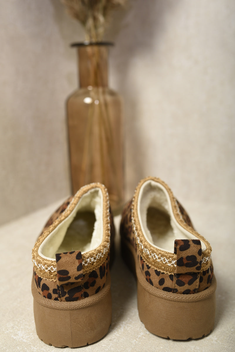 Detail Low Ankle Platform Kids Slipper Boots-Aztec