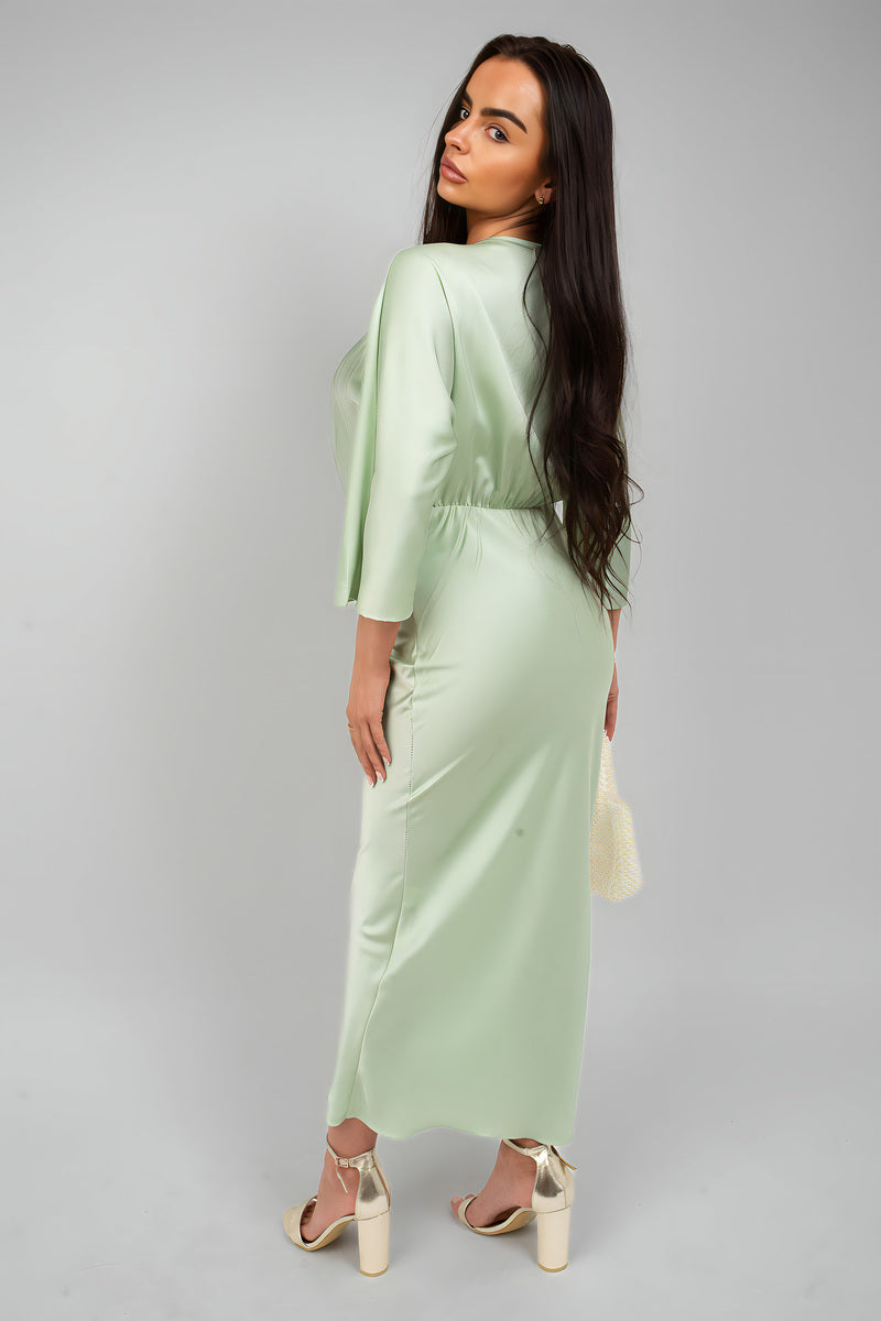 Flaunt Your Style with the Kylie V-Neck Twist Front Midi Dress