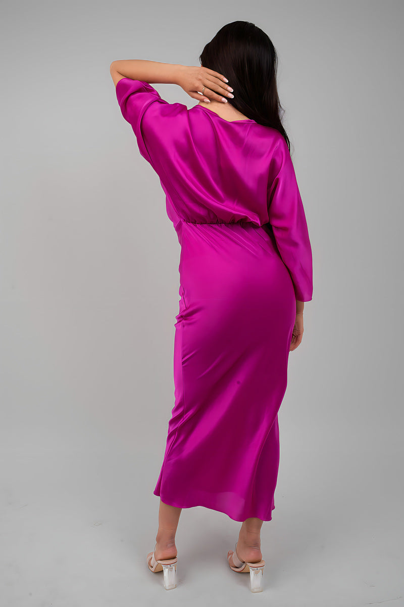 Flaunt Your Style with the Kylie V-Neck Twist Front Midi Dress