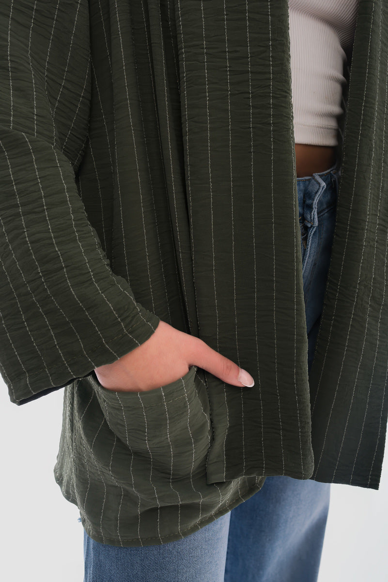 Cozy Up with the Leslie Oversized Striped Long Sleeve Cardigan