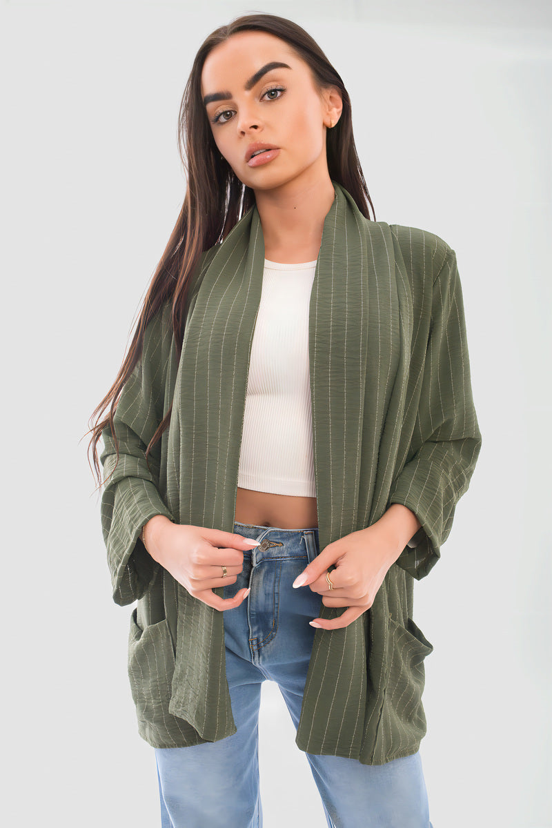 Cozy Up with the Leslie Oversized Striped Long Sleeve Cardigan