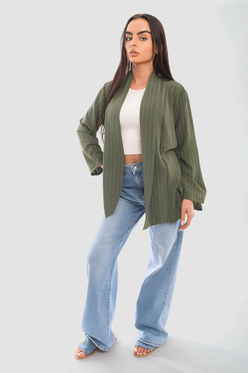 Cozy Up with the Leslie Oversized Striped Long Sleeve Cardigan