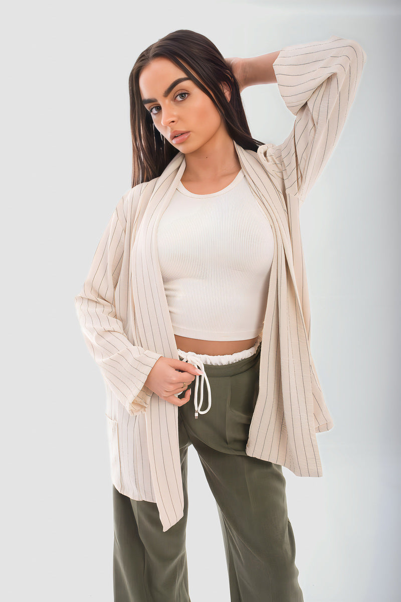 Cozy Up with the Leslie Oversized Striped Long Sleeve Cardigan