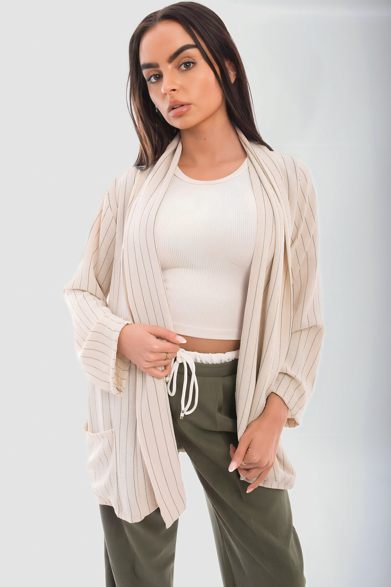 Cozy Up with the Leslie Oversized Striped Long Sleeve Cardigan