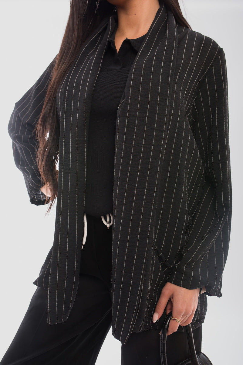 Cozy Up with the Leslie Oversized Striped Long Sleeve Cardigan