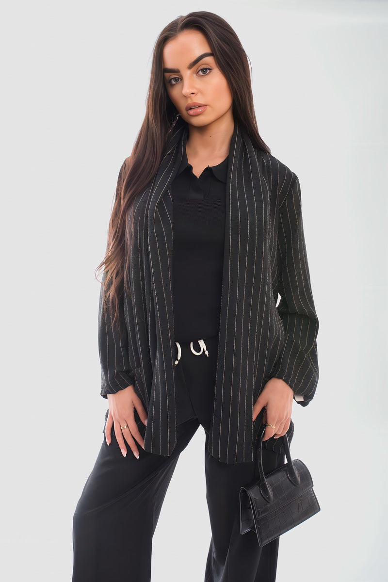 Cozy Up with the Leslie Oversized Striped Long Sleeve Cardigan