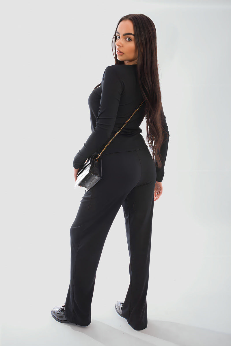 Effortlessly Chic: Remi Long Sleeve Button Down Top & Trouser Co-ord Set