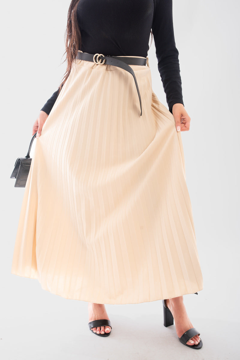 Elevate Your Wardrobe with the Sasha Belted Maxi Length Pleated Skirt