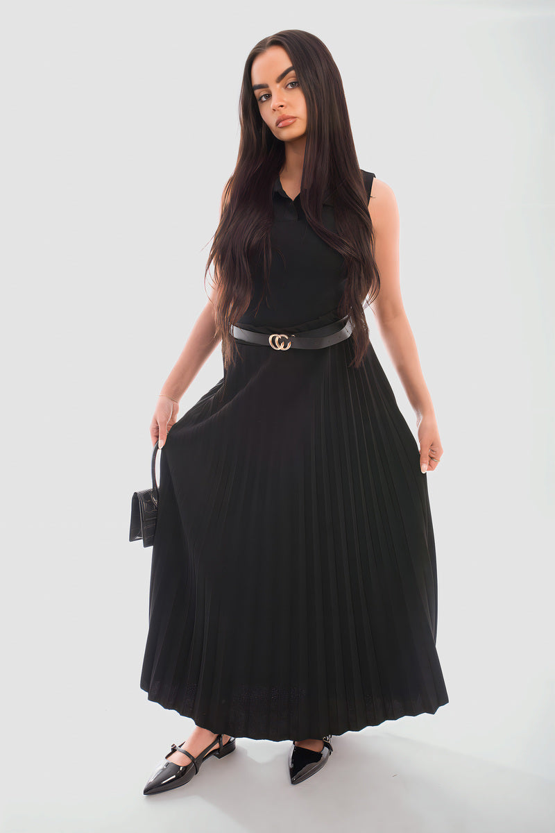 Elevate Your Wardrobe with the Sasha Belted Maxi Length Pleated Skirt