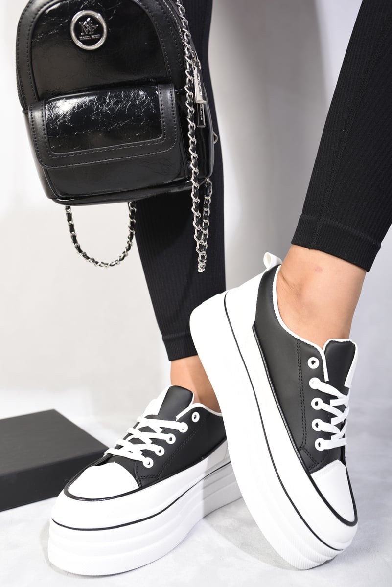 "Shop Breanna Platform Wedge Lace Up Trainers - Stylish & Comfortable Casual Footwear in Multiple Colors!"