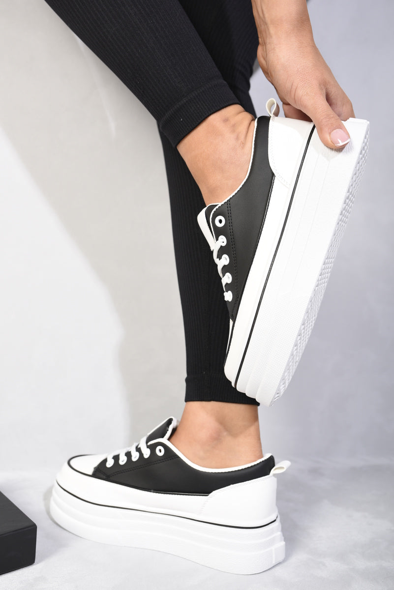 "Shop Breanna Platform Wedge Lace Up Trainers - Stylish & Comfortable Casual Footwear in Multiple Colors!"