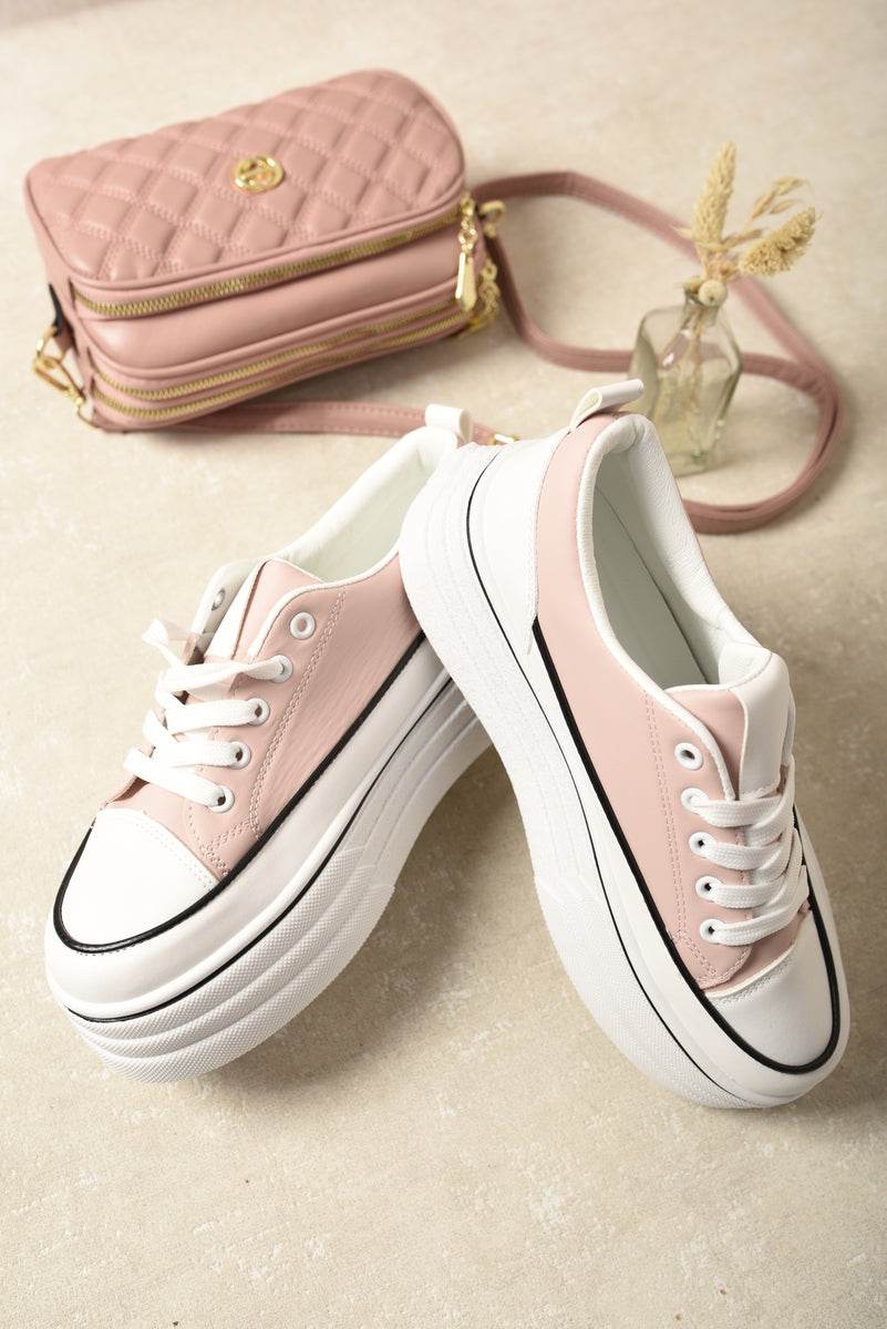 "Shop Breanna Platform Wedge Lace Up Trainers - Stylish & Comfortable Casual Footwear in Multiple Colors!"