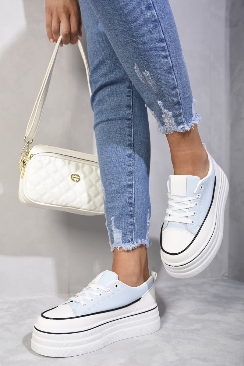 "Shop Breanna Platform Wedge Lace Up Trainers - Stylish & Comfortable Casual Footwear in Multiple Colors!"
