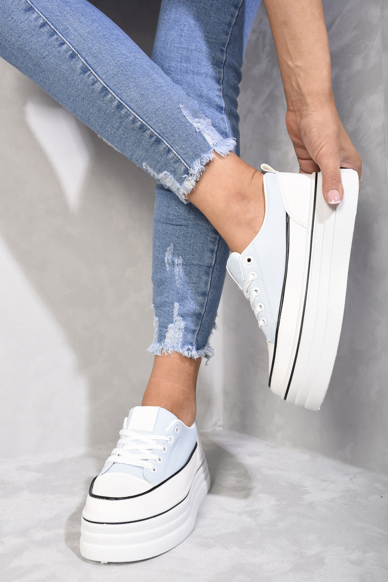 "Shop Breanna Platform Wedge Lace Up Trainers - Stylish & Comfortable Casual Footwear in Multiple Colors!"