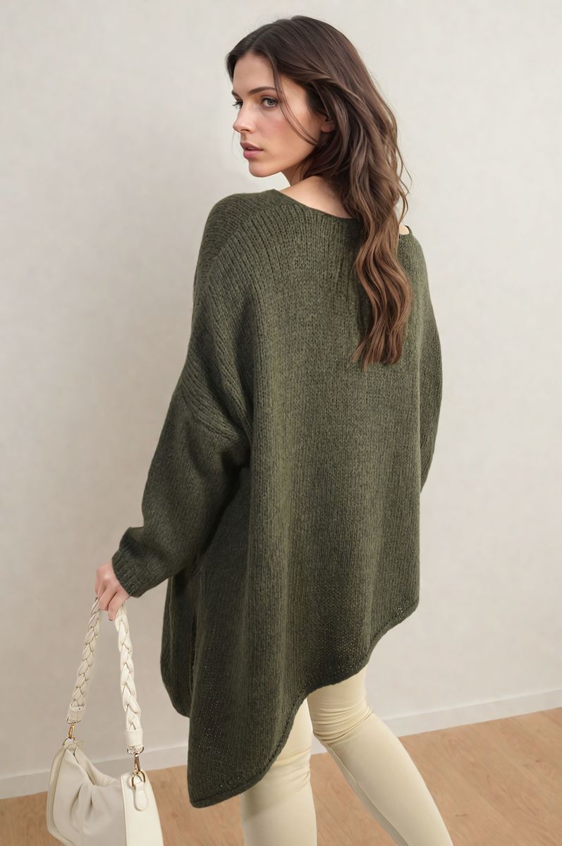 Oversized Knitted Jumper-Asymmetric