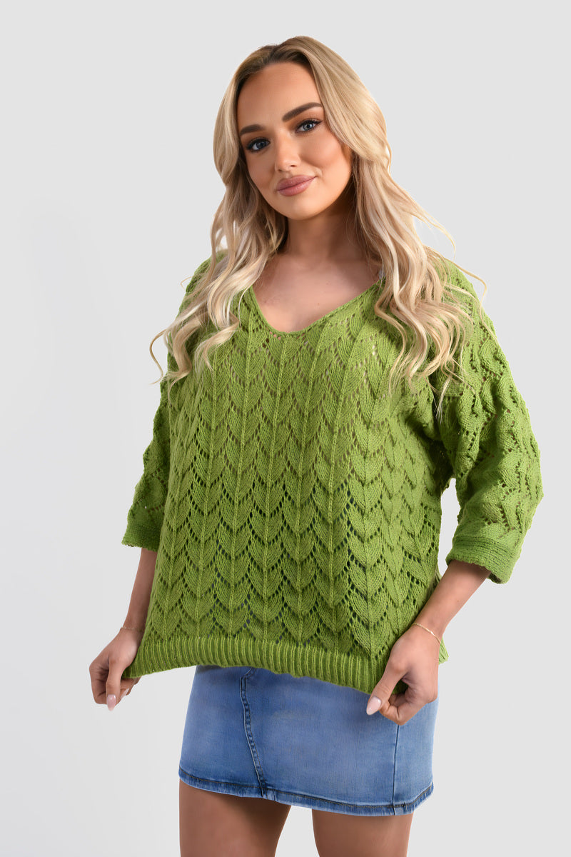 Cozy & Stylish: Eliza Half Sleeve Chunky Cable Knit Jumper