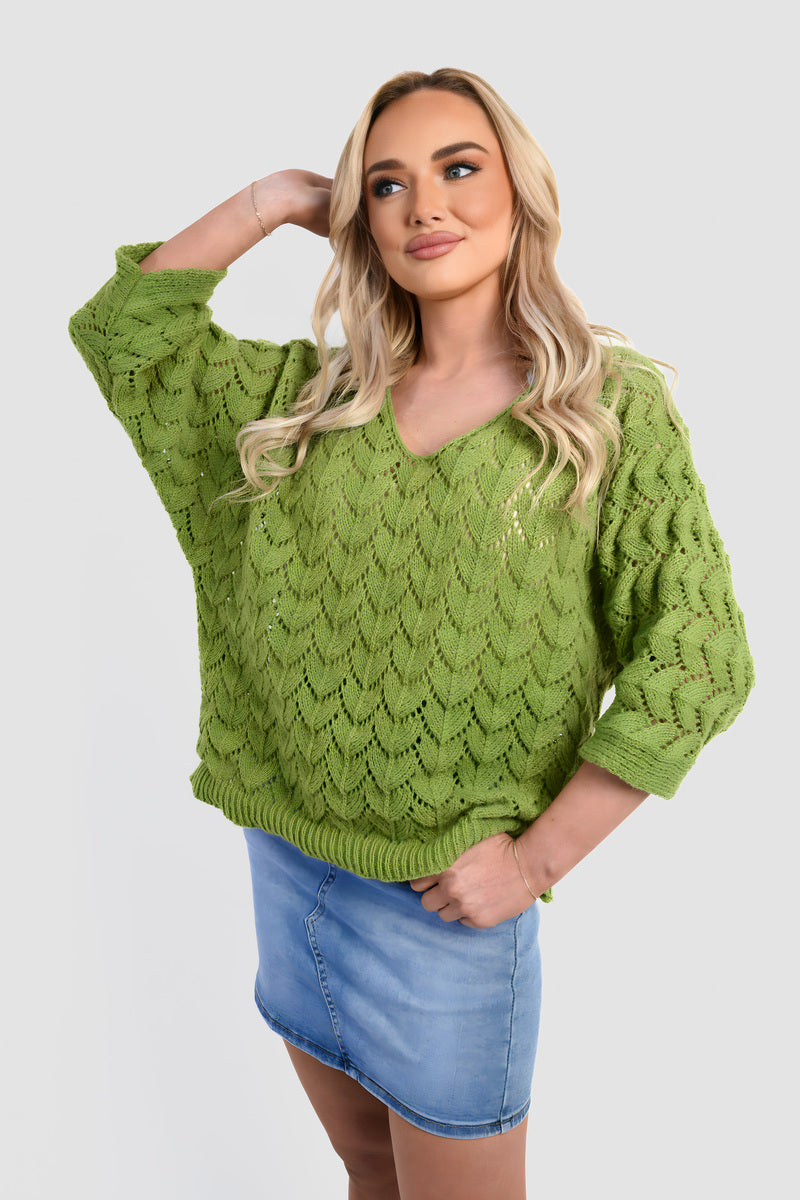 Cozy & Stylish: Eliza Half Sleeve Chunky Cable Knit Jumper
