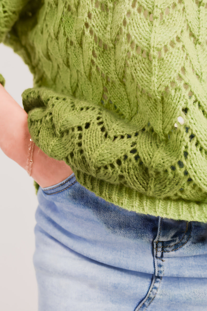 Cozy & Stylish: Eliza Half Sleeve Chunky Cable Knit Jumper