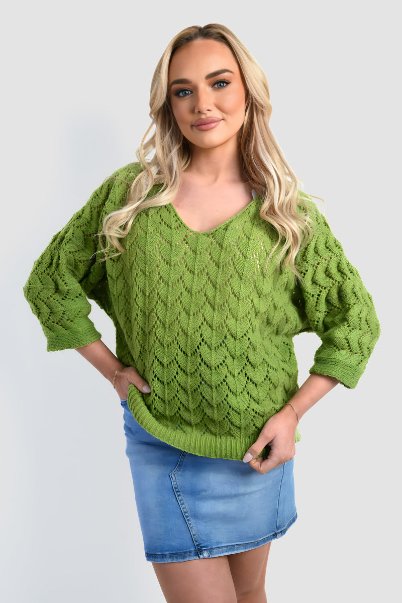 Cozy & Stylish: Eliza Half Sleeve Chunky Cable Knit Jumper