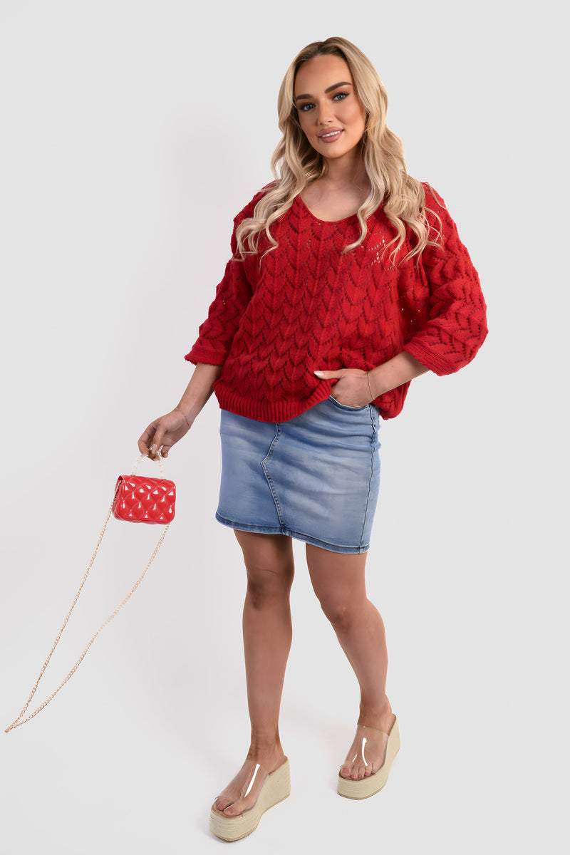Cozy & Stylish: Eliza Half Sleeve Chunky Cable Knit Jumper