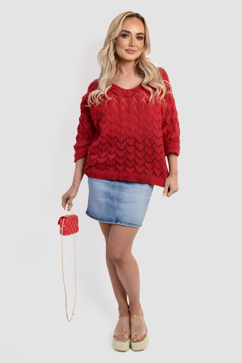 Cozy & Stylish: Eliza Half Sleeve Chunky Cable Knit Jumper