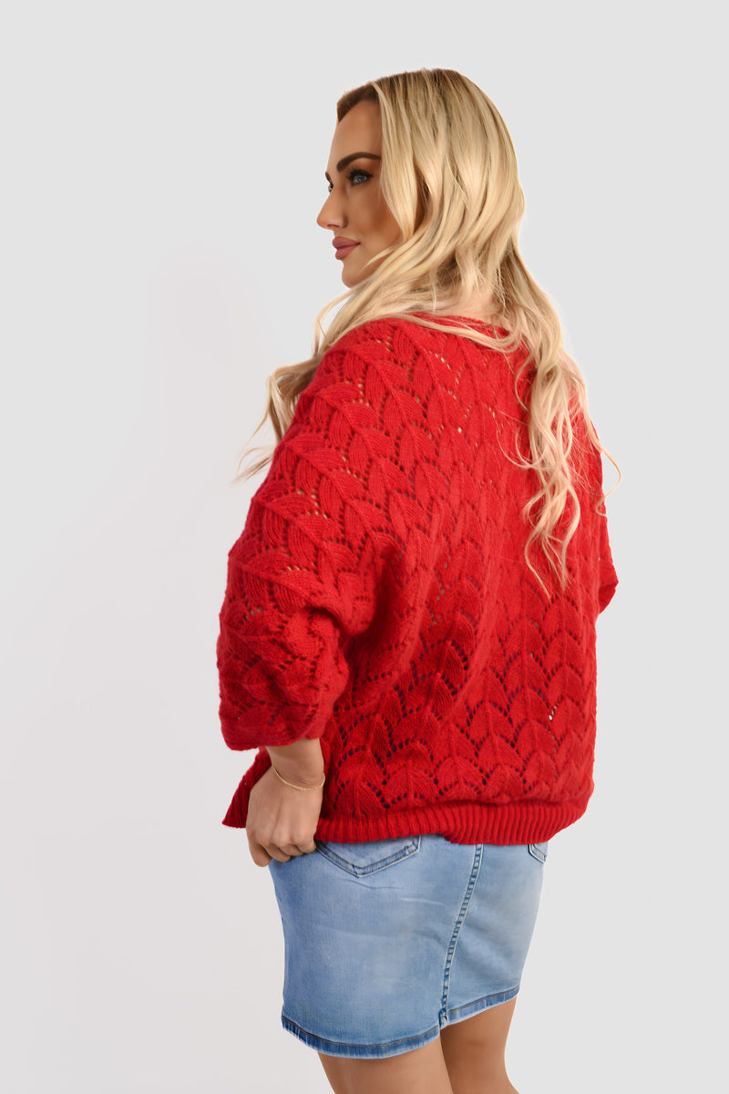 Cozy & Stylish: Eliza Half Sleeve Chunky Cable Knit Jumper