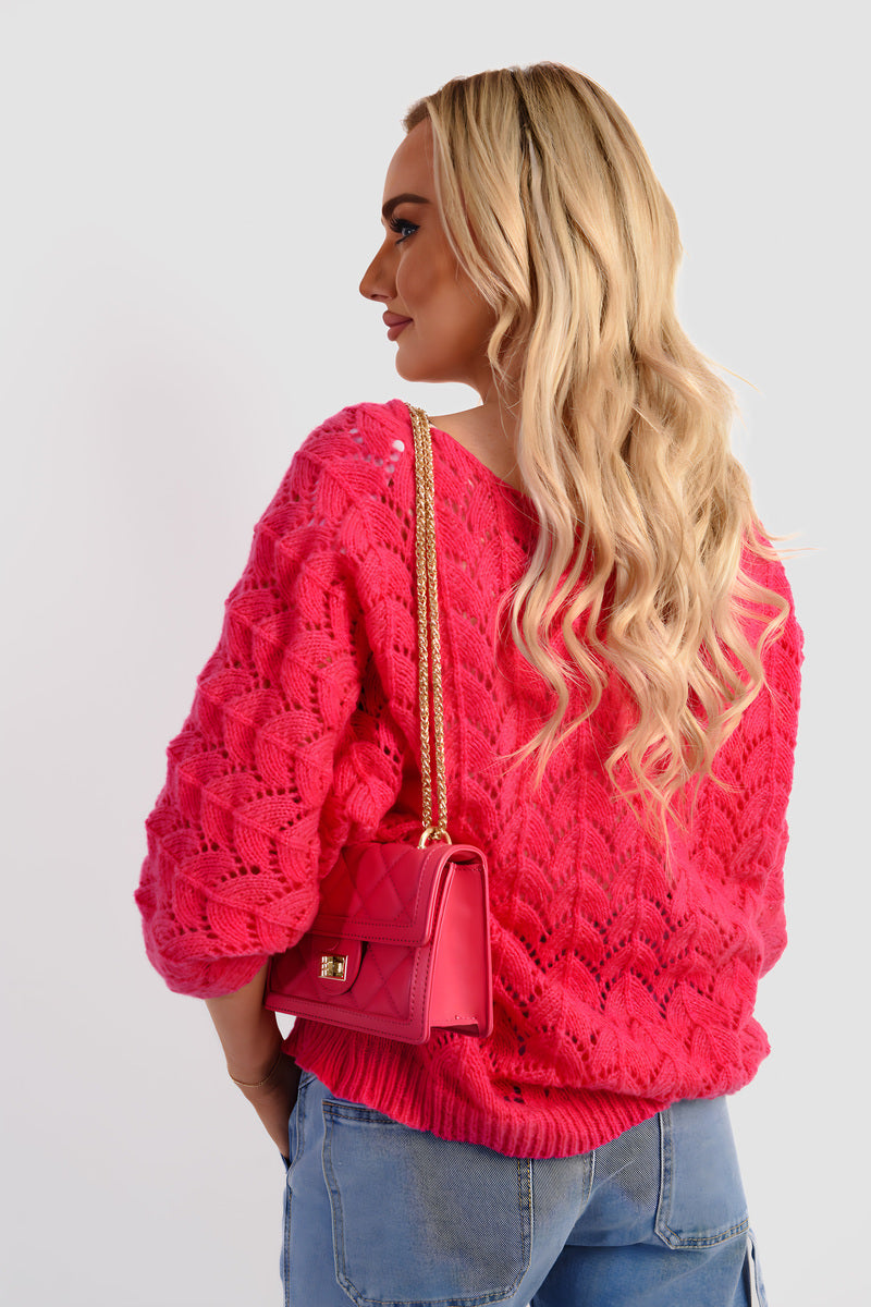 Cozy & Stylish: Eliza Half Sleeve Chunky Cable Knit Jumper