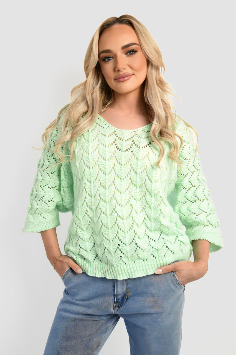 Cozy & Stylish: Eliza Half Sleeve Chunky Cable Knit Jumper