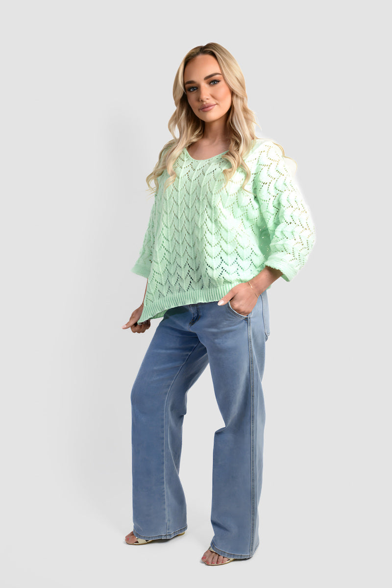 Cozy & Stylish: Eliza Half Sleeve Chunky Cable Knit Jumper