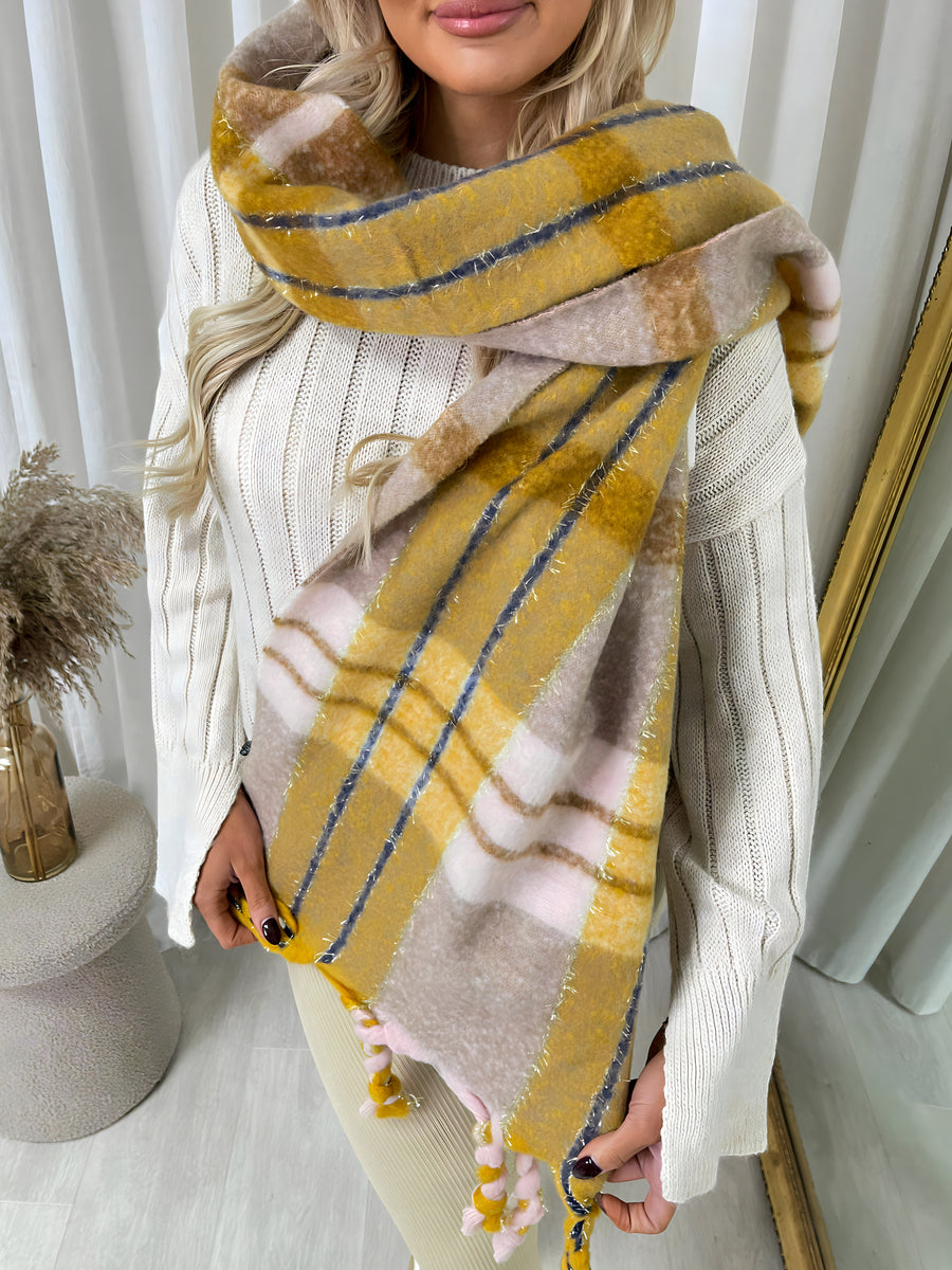 Stay Cozy with the Ezra Long Chunky Scarf with Braided Tassels