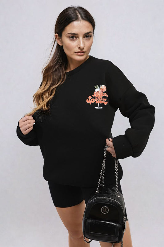 Cocktail Graphic Knitted Jumper-Aperol Spritz