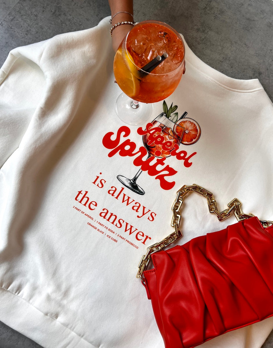 Cocktail Graphic Knitted Jumper-Aperol Spritz