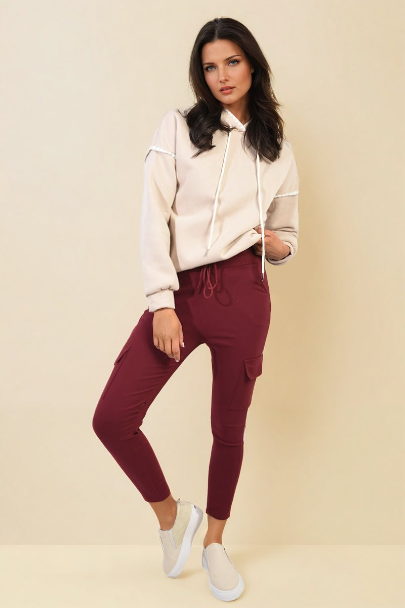 "Shop Isabel Drawstring Waist Cargo Trousers - Stylish & Comfortable Casual Wear in Multiple Colours!"