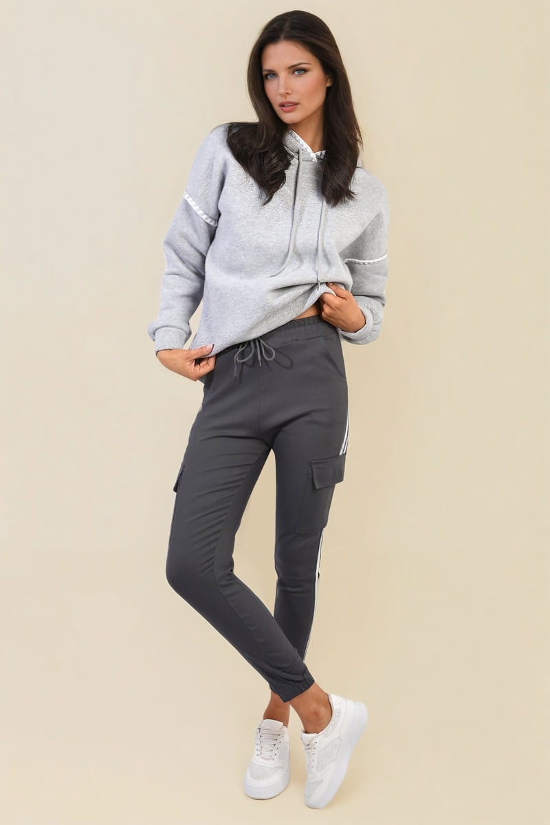 "Shop Isabel Drawstring Waist Cargo Trousers - Stylish & Comfortable Casual Wear in Multiple Colours!"
