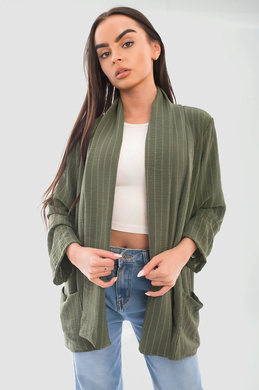 Cozy Up with the Leslie Oversized Striped Long Sleeve Cardigan