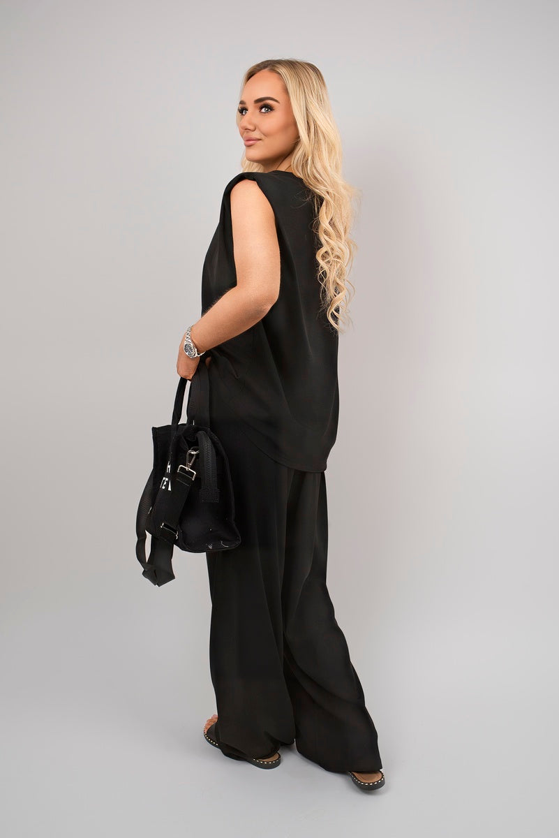 Shop Sleeveless Relaxed Fit Top and Wide Leg Trouser Co-Ord Set