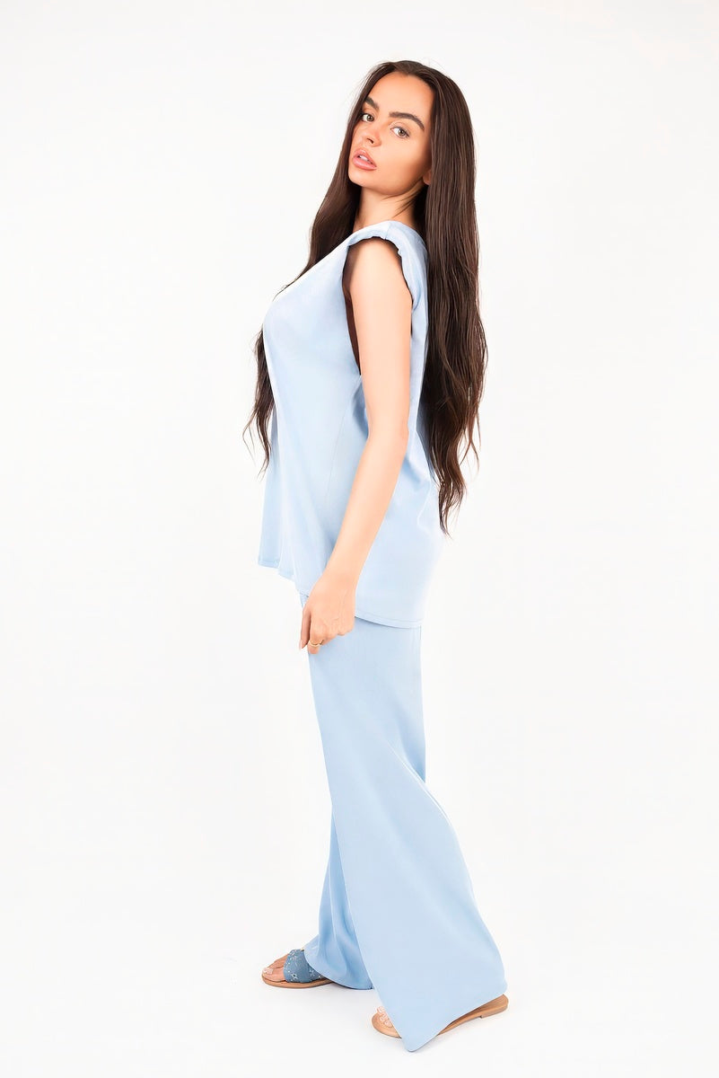 Shop Sleeveless Relaxed Fit Top and Wide Leg Trouser Co-Ord Set