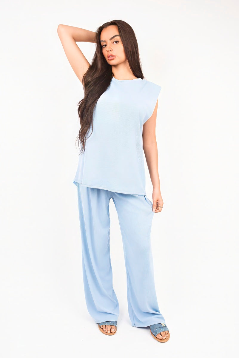 Shop Sleeveless Relaxed Fit Top and Wide Leg Trouser Co-Ord Set