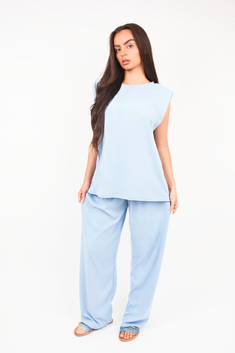 Shop Sleeveless Relaxed Fit Top and Wide Leg Trouser Co-Ord Set