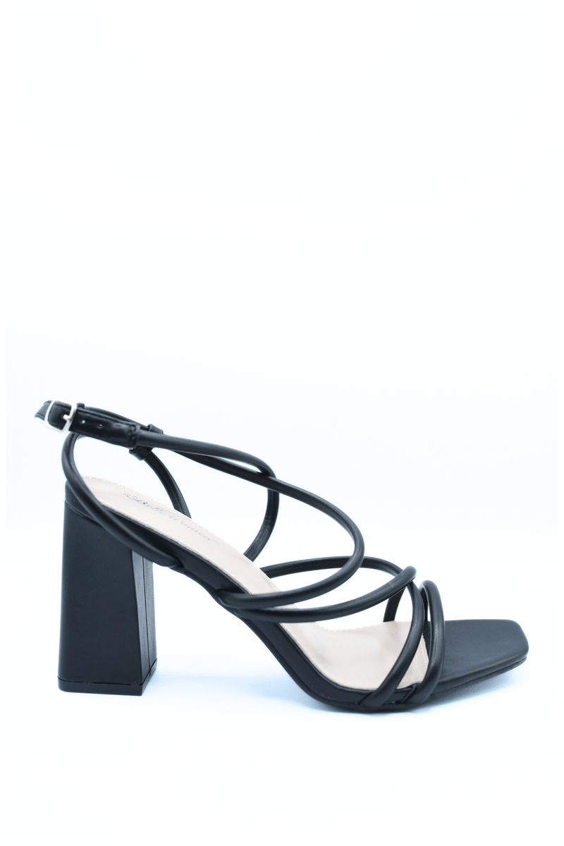 Chic & Comfy: Linda Strappy Buckle Block High Heels