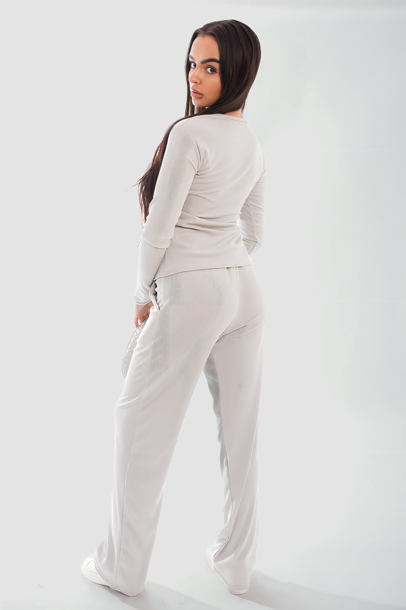 Effortlessly Chic: Remi Long Sleeve Button Down Top & Trouser Co-ord Set