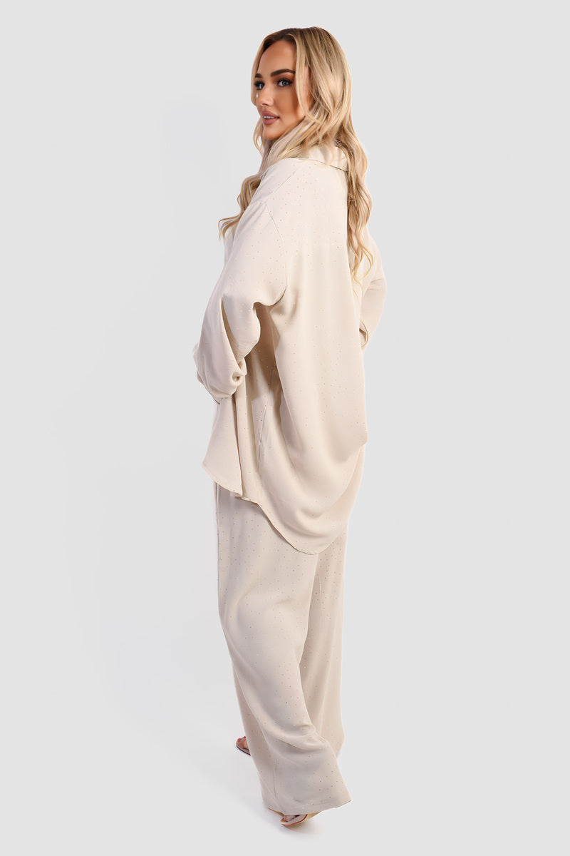 Stylish Comfort with the Serena Embellished Drawstring Wide Leg Trousers