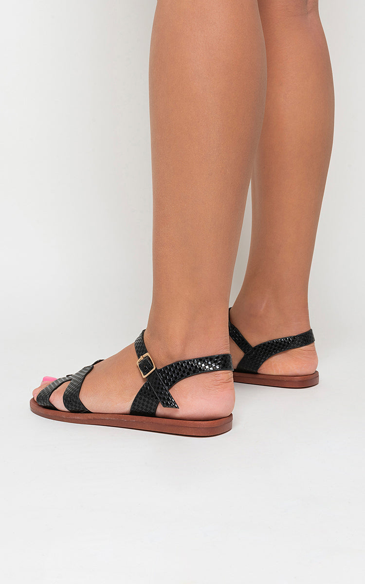 Elevate Your Look with Shelby Faux Leather Santorini Strappy Sandals